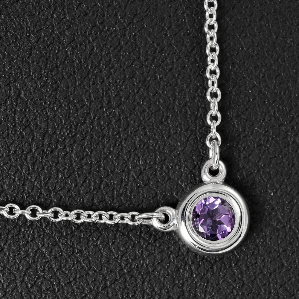 Tiffany Co By the Yard Necklace Sterling Silver Amethyst